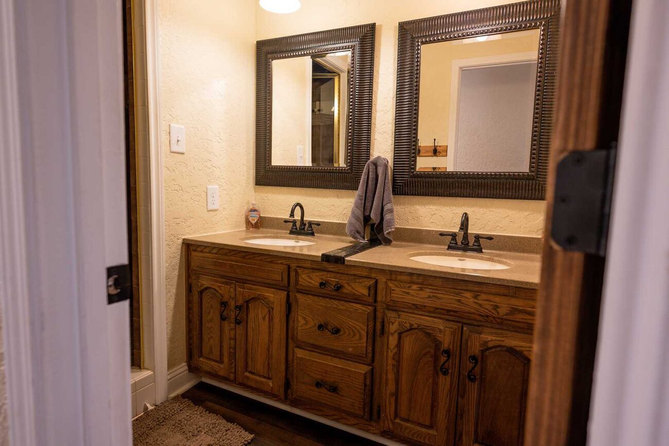 A bathroom vanity at Pecan Creek